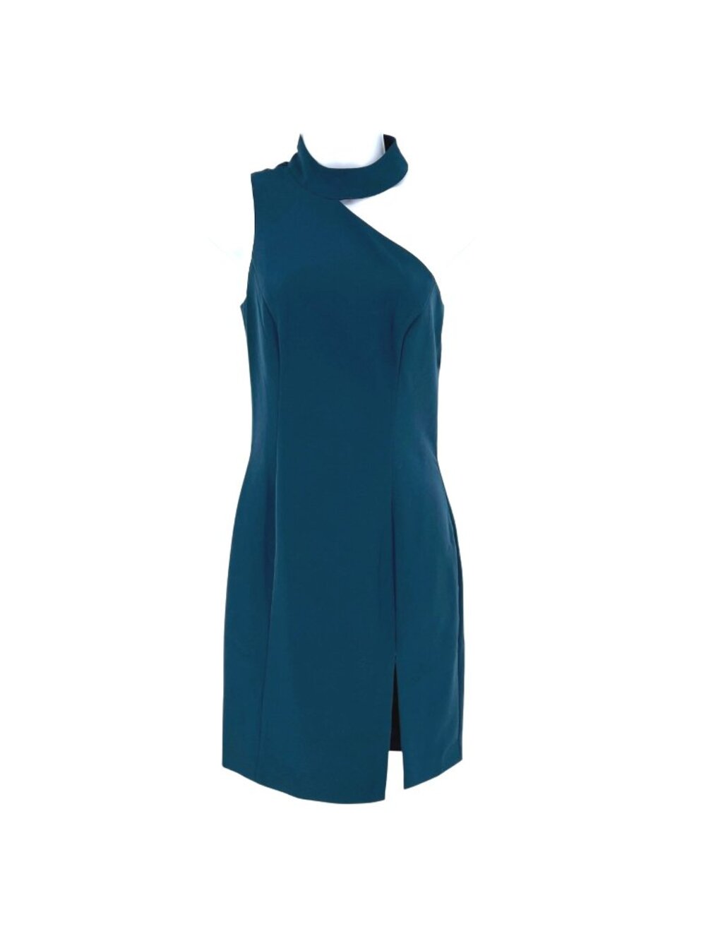 French Connection Echo Crepe One Shoulder Cocktail Party Dress Teal Size 4 NWOT